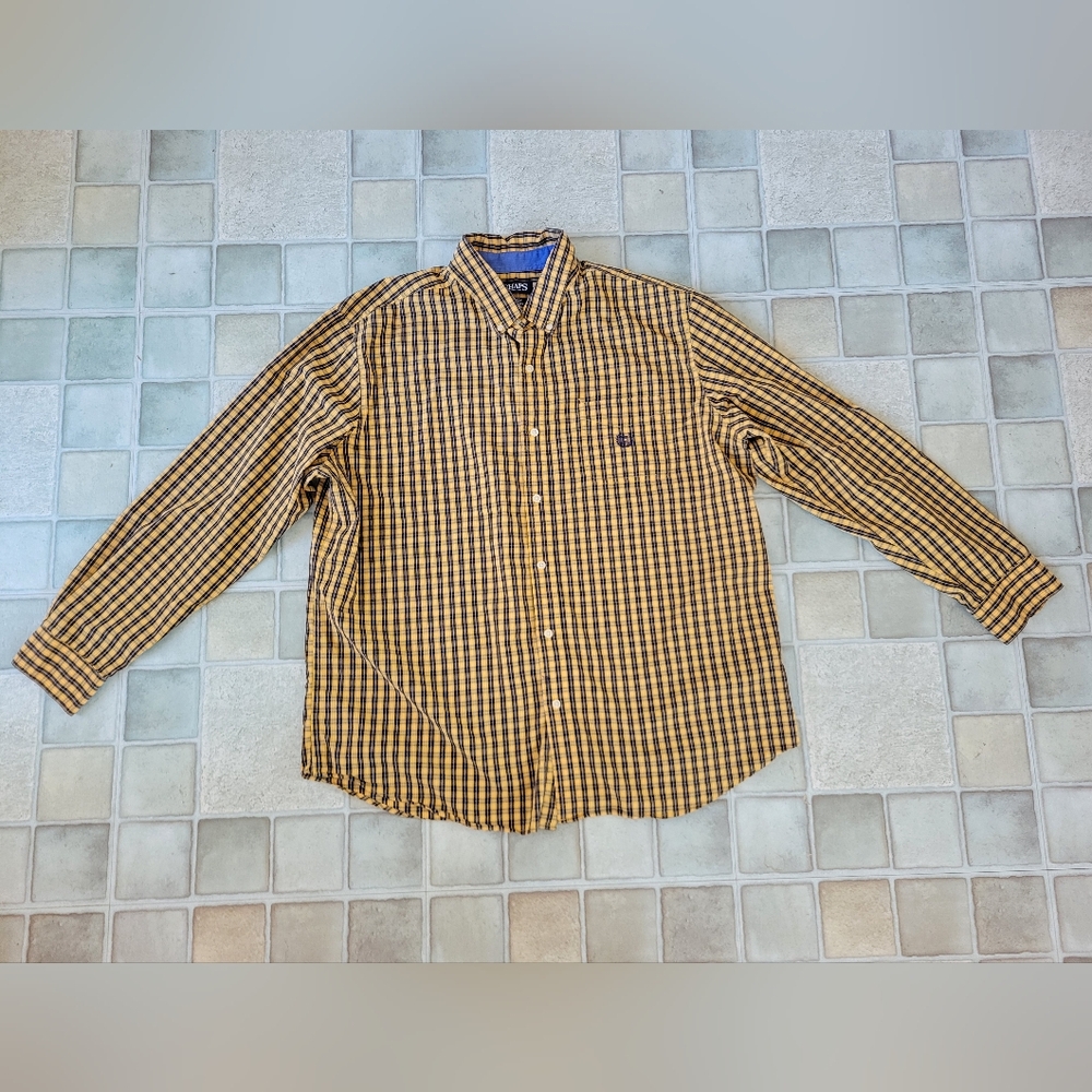 Men's Chaps Stretch Easy Care Long Sleeve Button Down Shirt Size XXL
